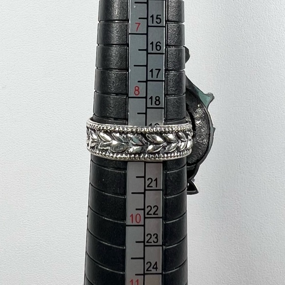 Larimar 925 Large Floral Design Gemstone Ring size 8.75 - Picture 3 of 4